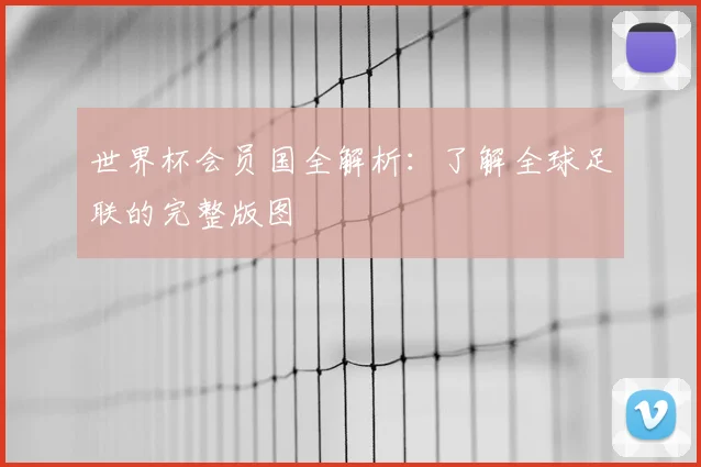 世界杯会员国全解析：了解全球足联的完整版图