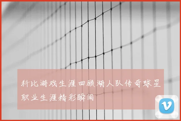 科比游戏生涯回顾湖人队传奇球星职业生涯精彩瞬间